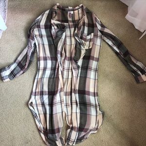 Plaid cardigan/cover up